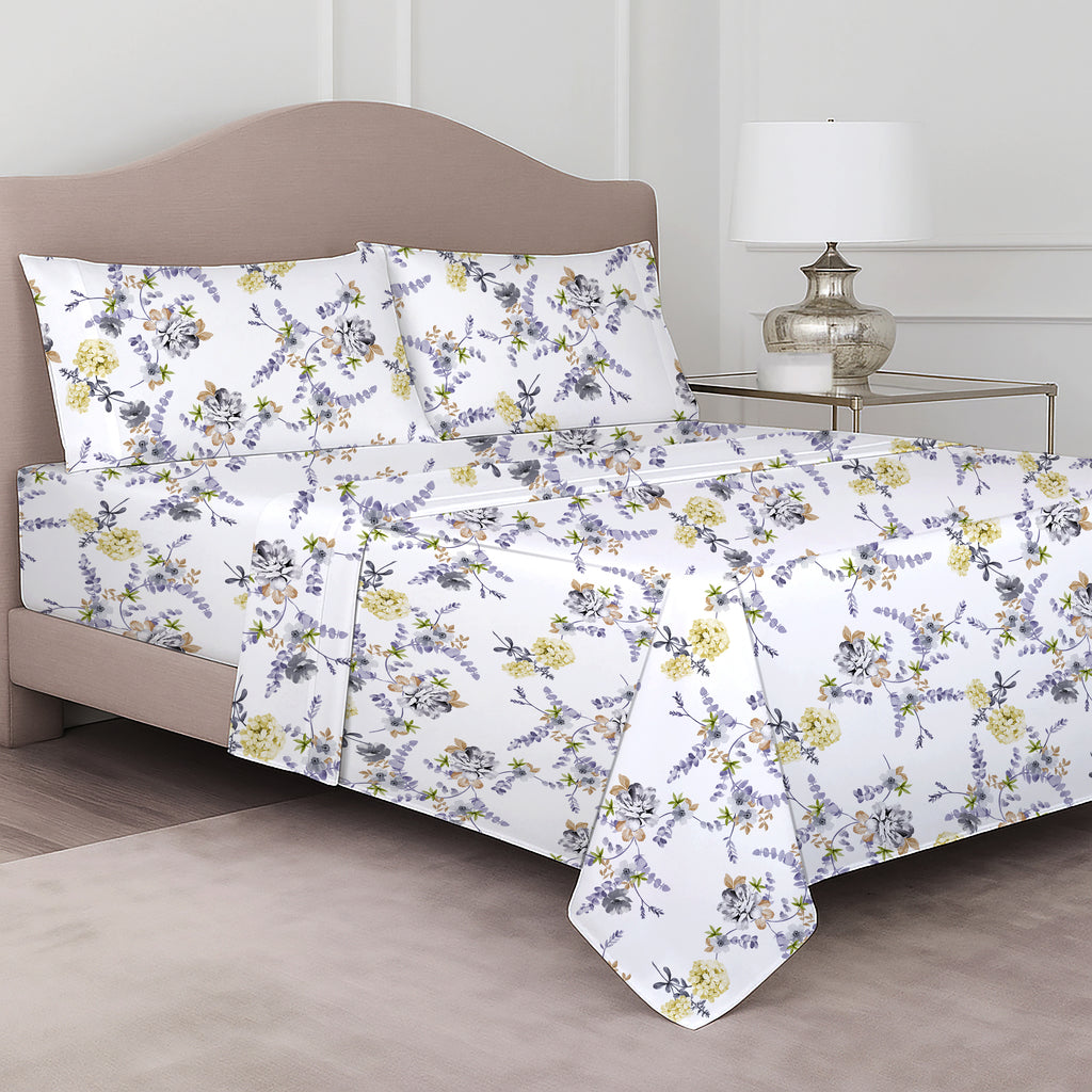4-Piece 100% Certified Organic Cotton Printed Sheet Set – 250 TC