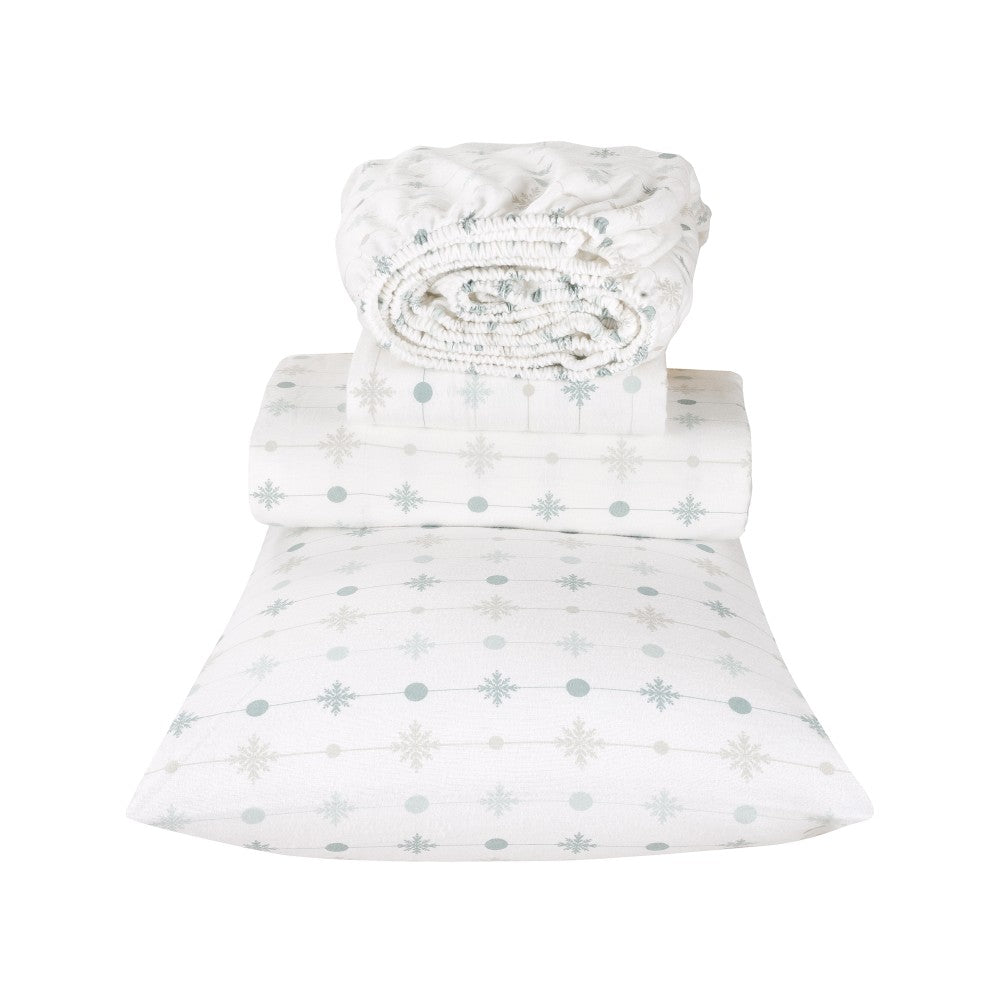 4-Piece Printed Flannel Sheet Set – 100% Cotton