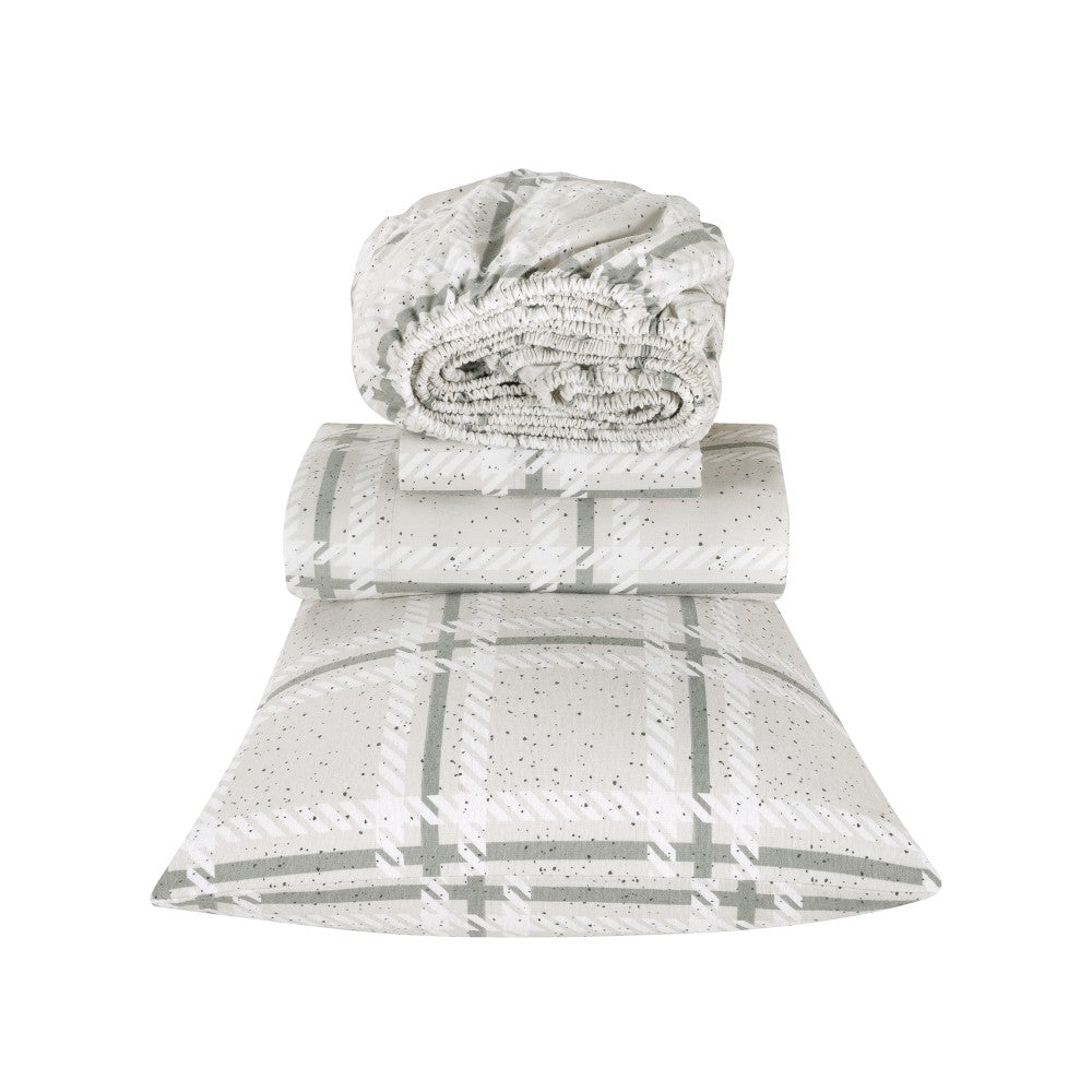4-Piece Printed Flannel Sheet Set – 100% Cotton