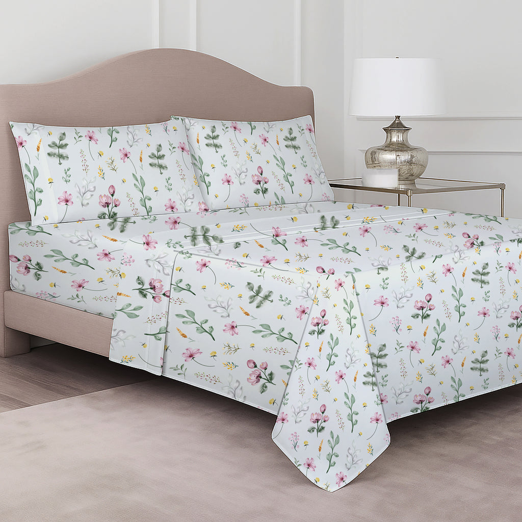 4-Piece 100% Certified Organic Cotton Printed Sheet Set – 250 TC