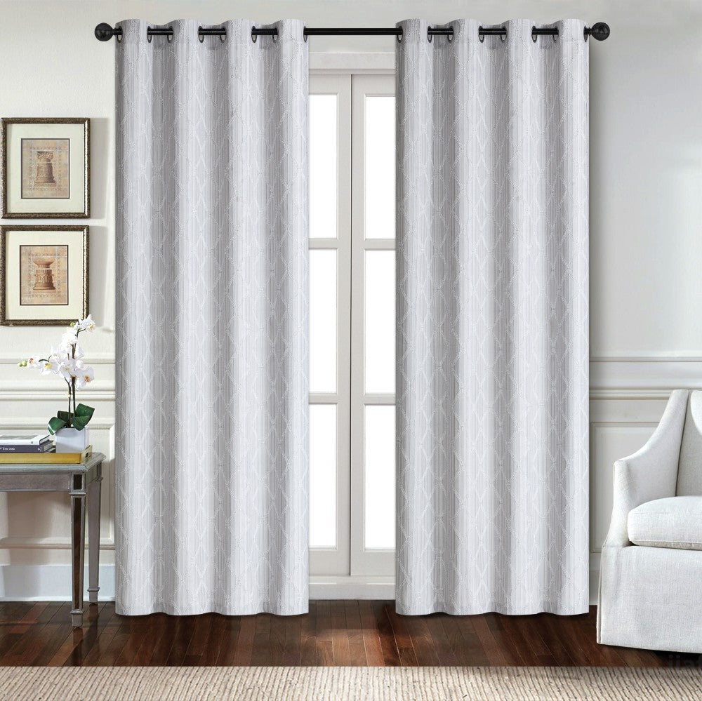 2-Pack Lined Jacquard Curtains with Grommets