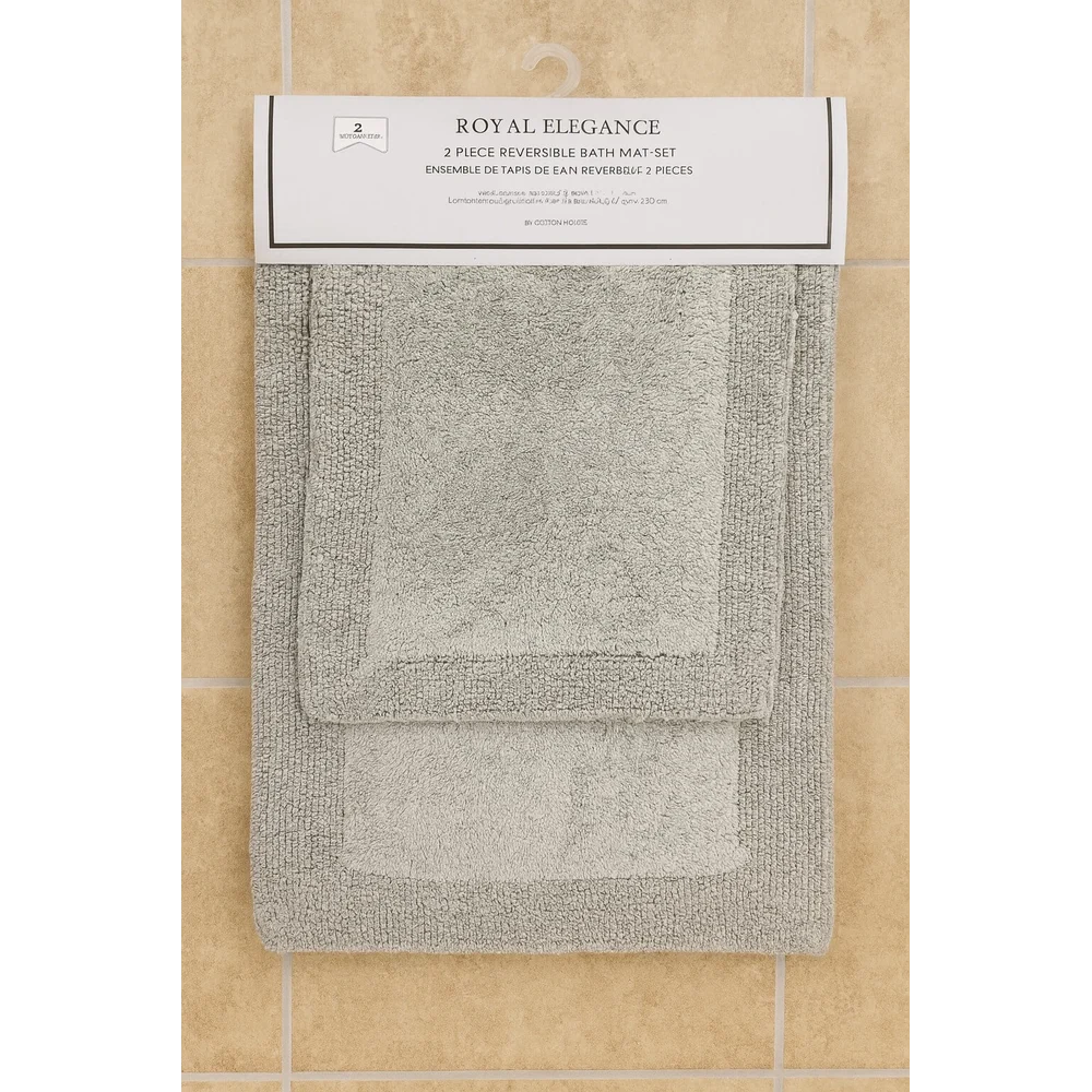 2 Piece Reversible Bath Mat Set