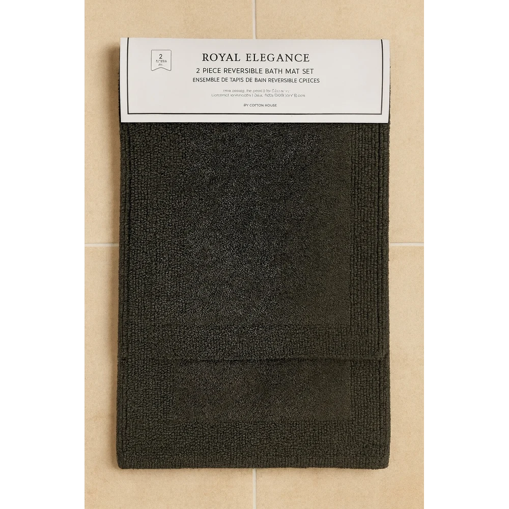 2 Piece Reversible Bath Mat Set