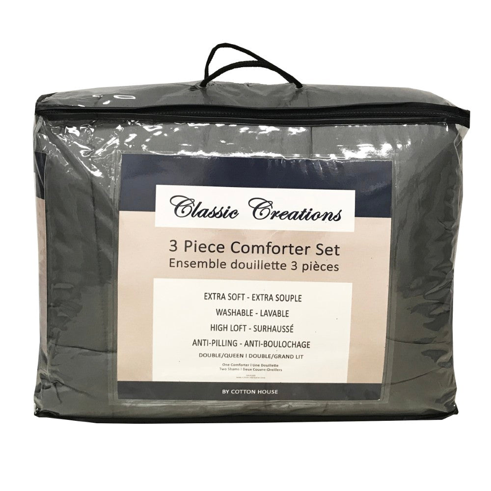 3 Piece Comforter Set Solid