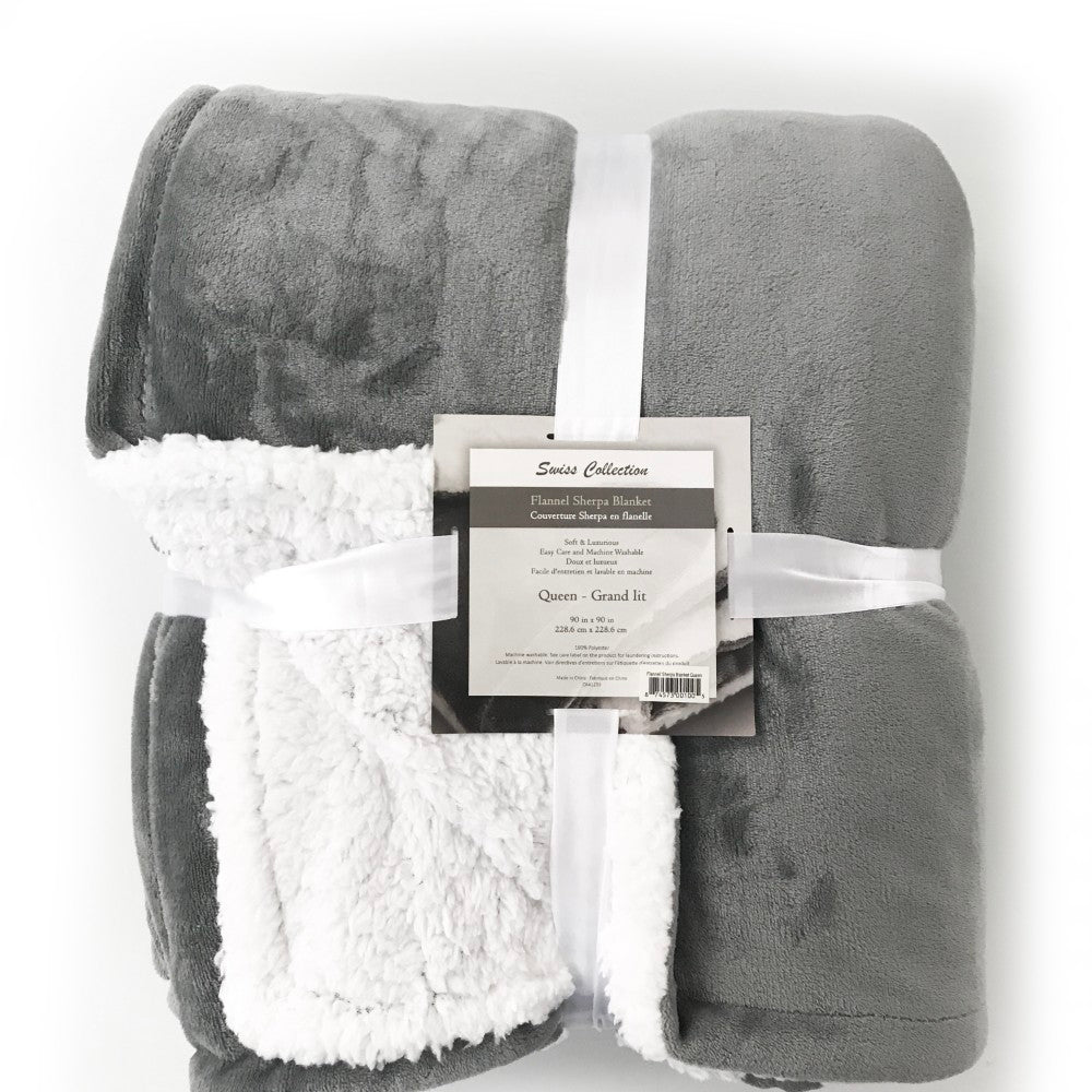 Flannel Sherpa Blanket. 100% Polyester