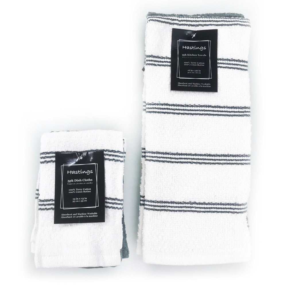 2PK Kitchen Towel Set. Terry. 100% Cotton