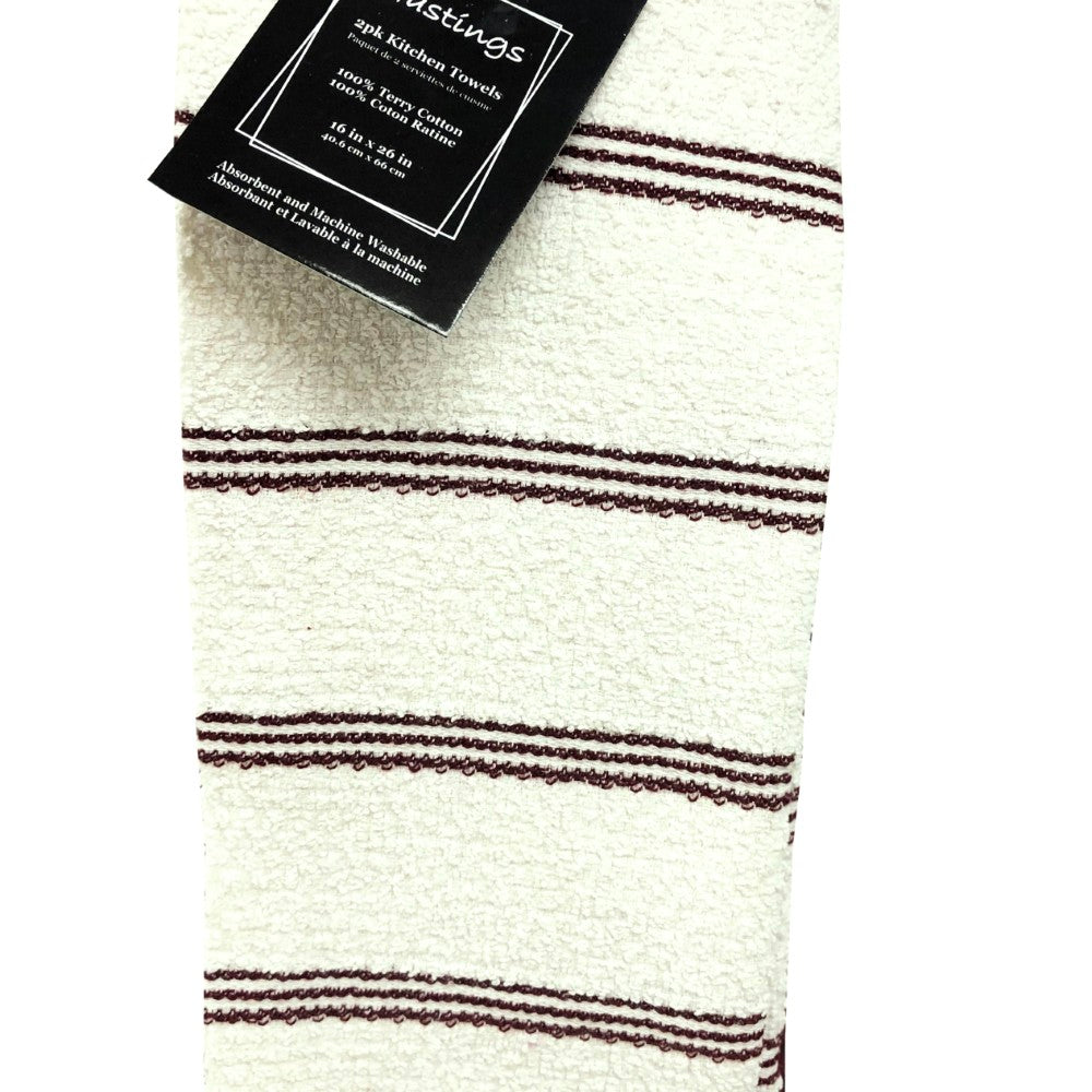2PK Kitchen Towel Set. Terry. 100% Cotton
