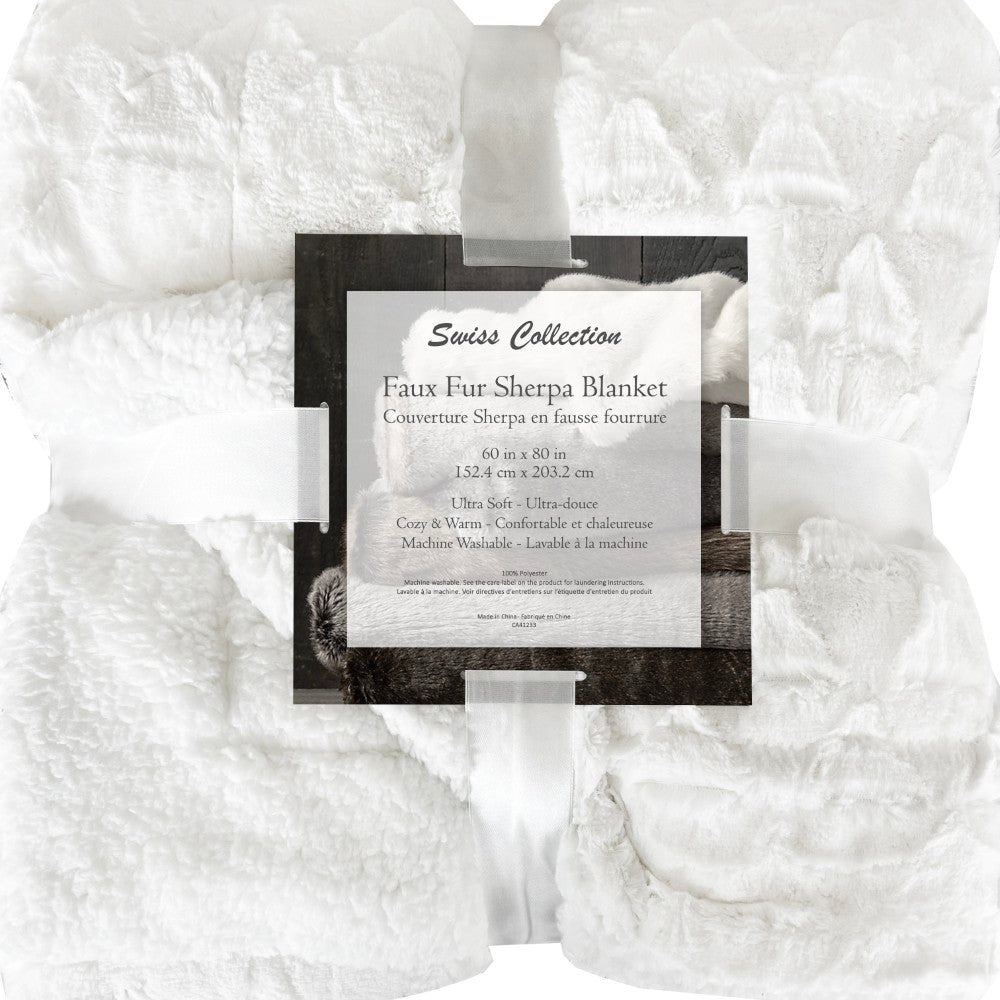 Faux Fur Sherpa Blanket. 100% Polyester