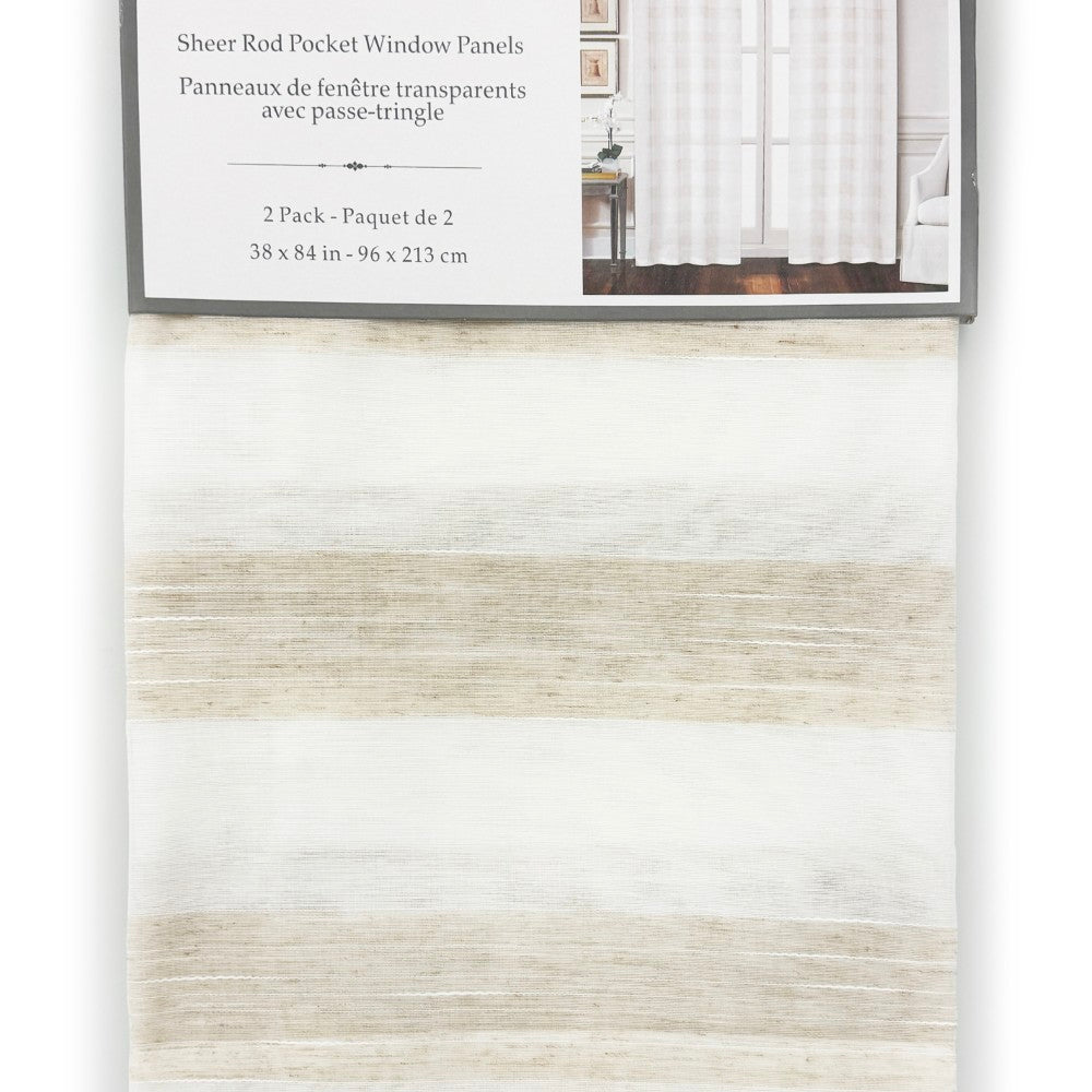 2 Pack Sheer Window Curtains with Rod Pocket Panel.