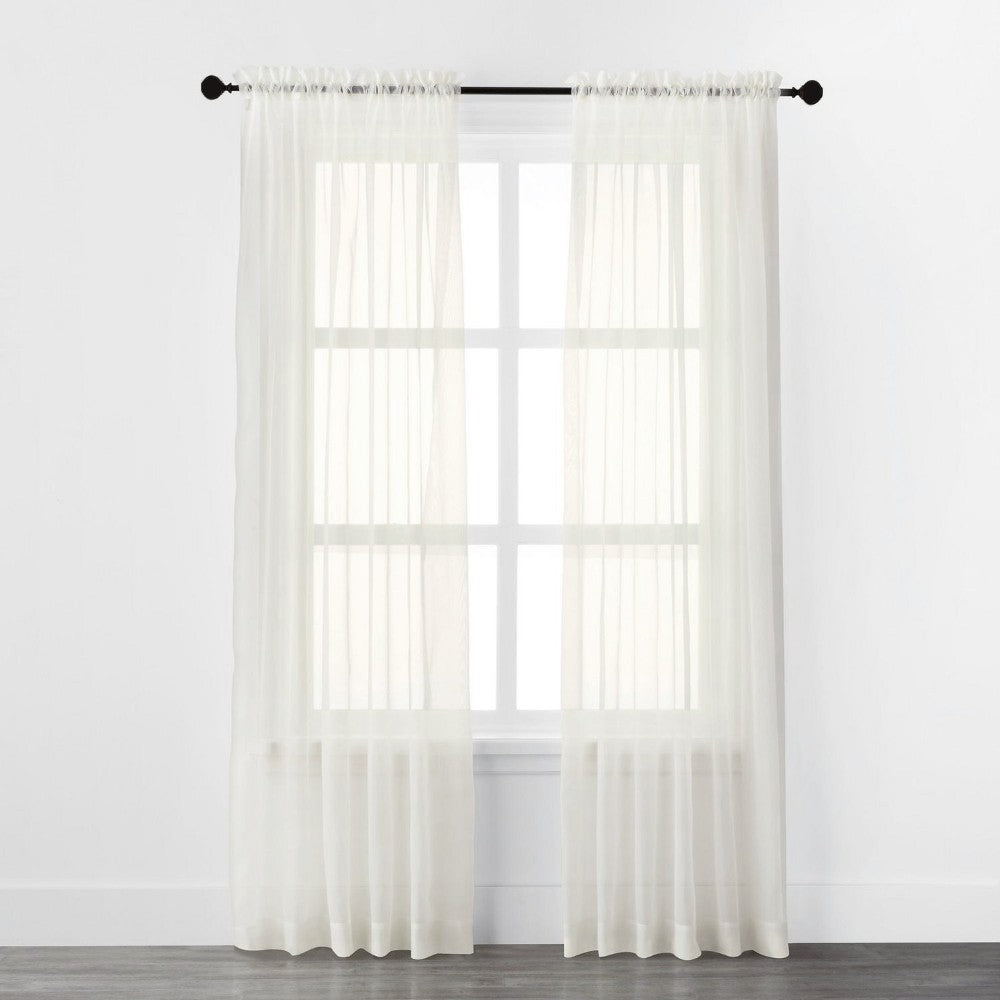 2 Pack Sheer Window Curtains with Rod Pocket Panel.