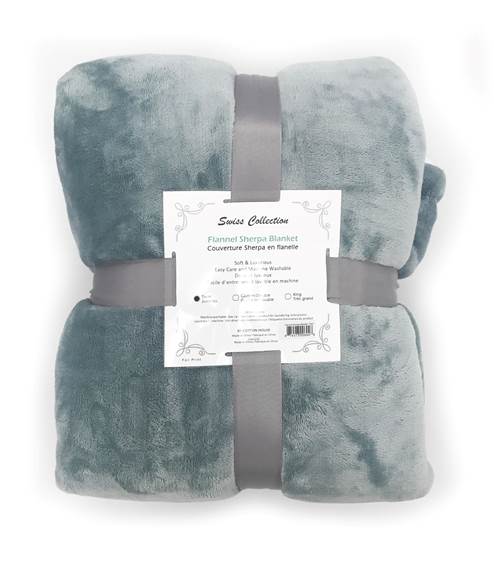 Flannel Sherpa Blanket. 100% Polyester