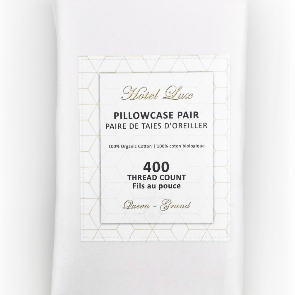 2PK TC-400 Organic Cotton Pillow Case
