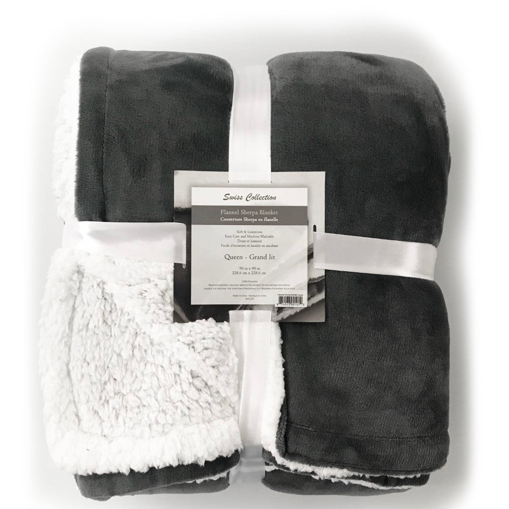 Flannel Sherpa Blanket. 100% Polyester