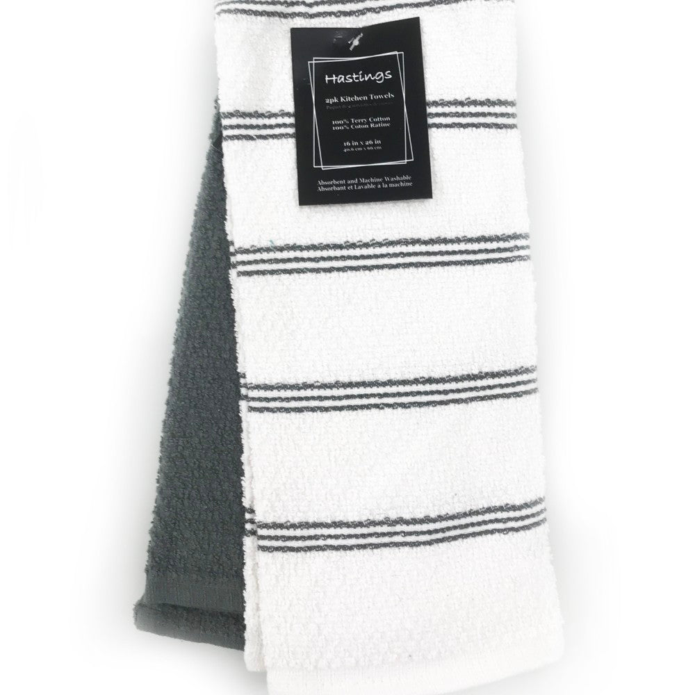 2PK Kitchen Towel Set. Terry. 100% Cotton