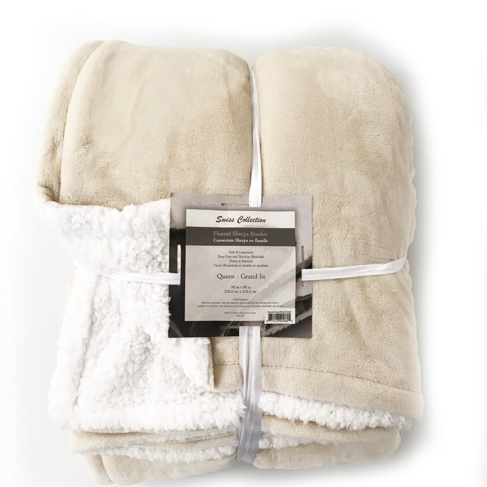 Flannel Sherpa Blanket. 100% Polyester