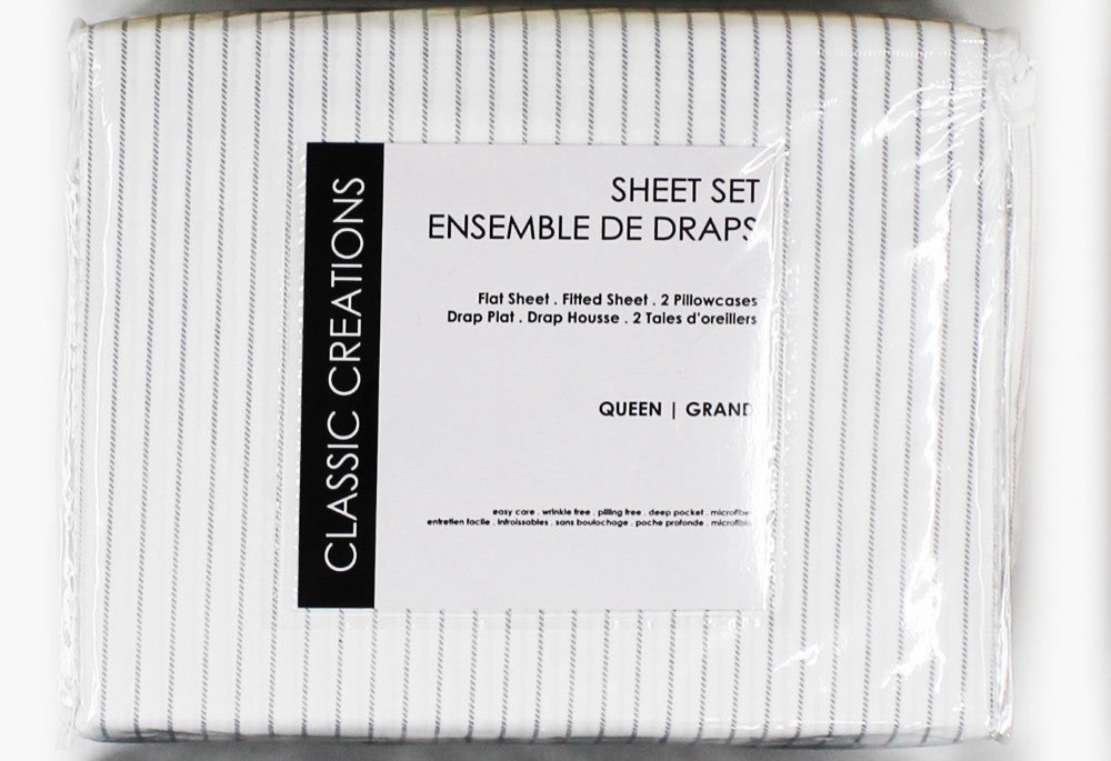TC-300 Stripe Fitted Sheet. Tone on Tone