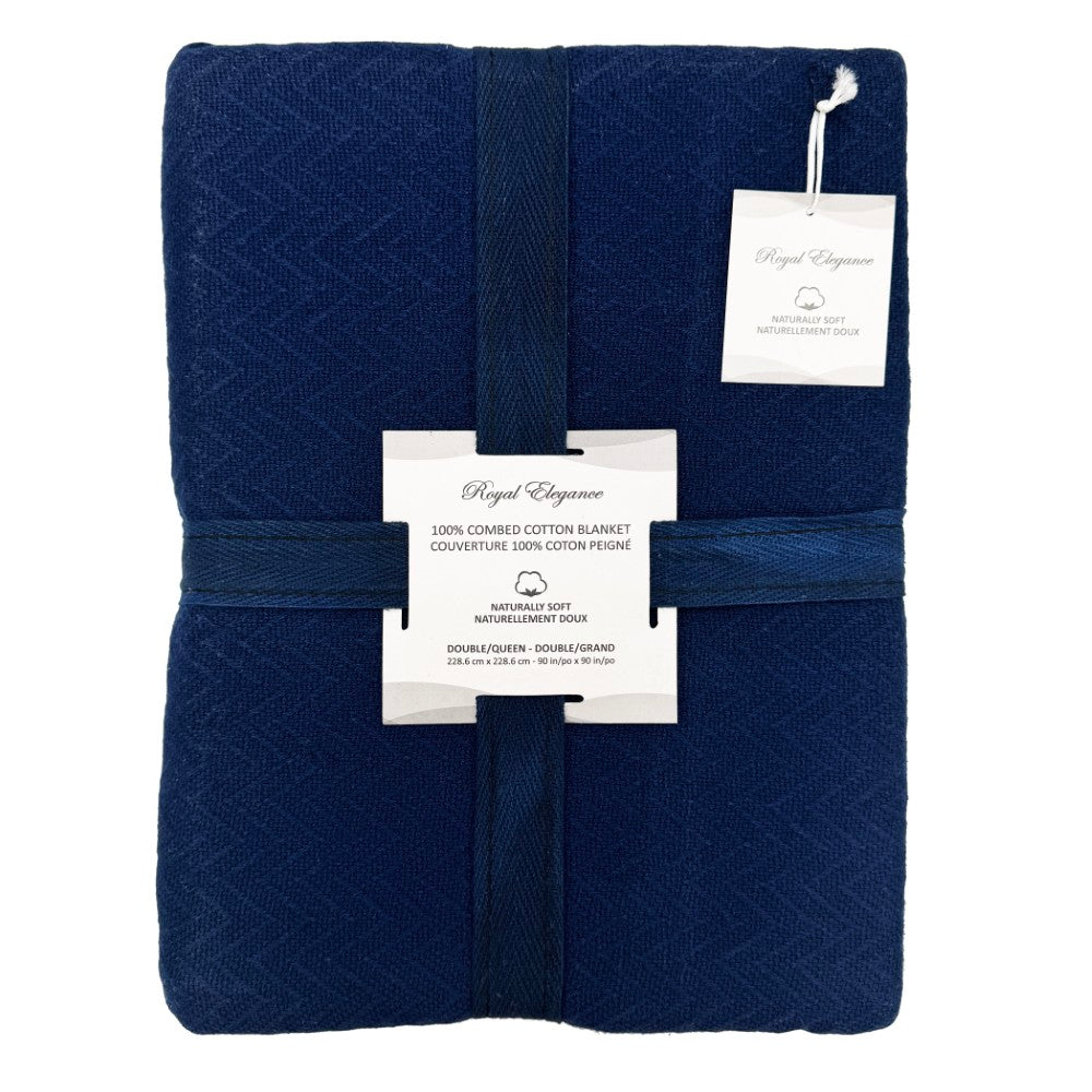Combed Cotton Blankets Herringbone