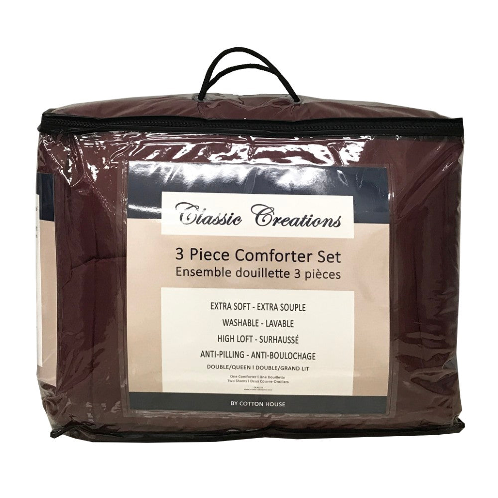 3 Piece Comforter Set Solid