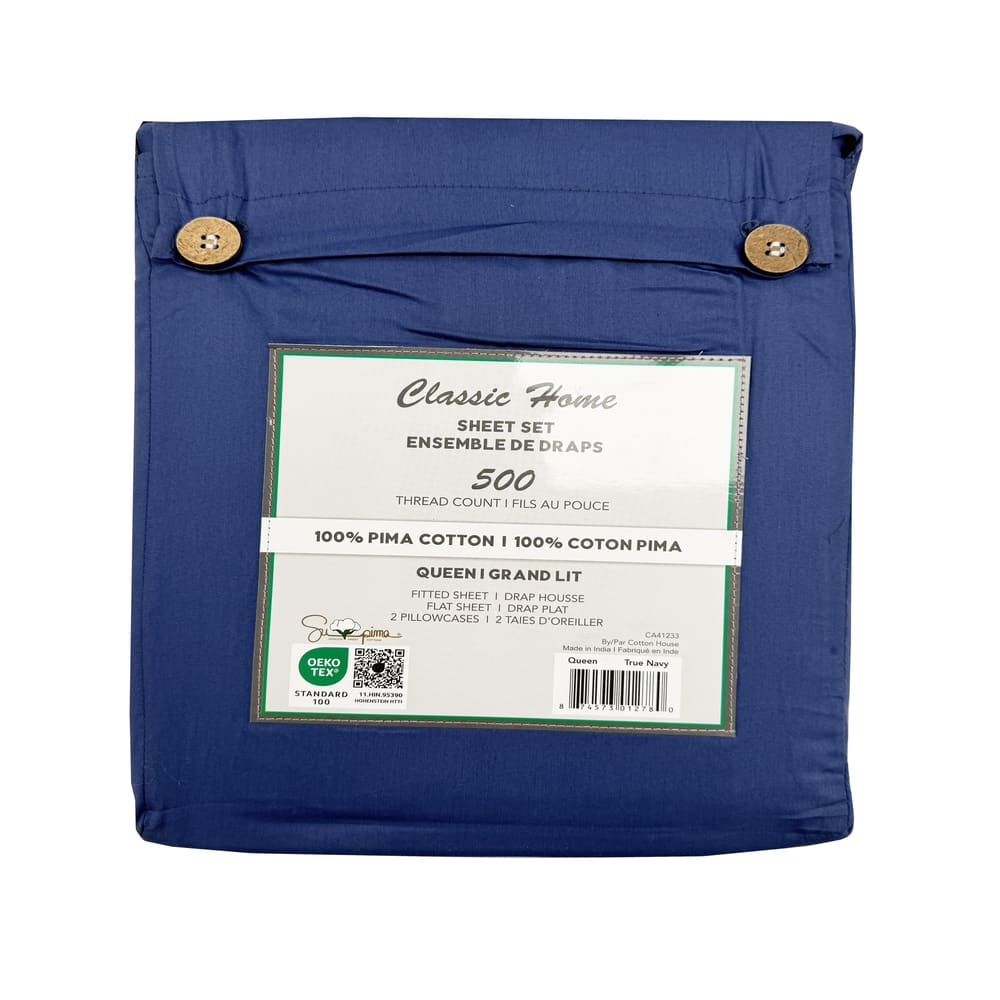TC-500 Pima Cotton Sheet Set [Buttons]