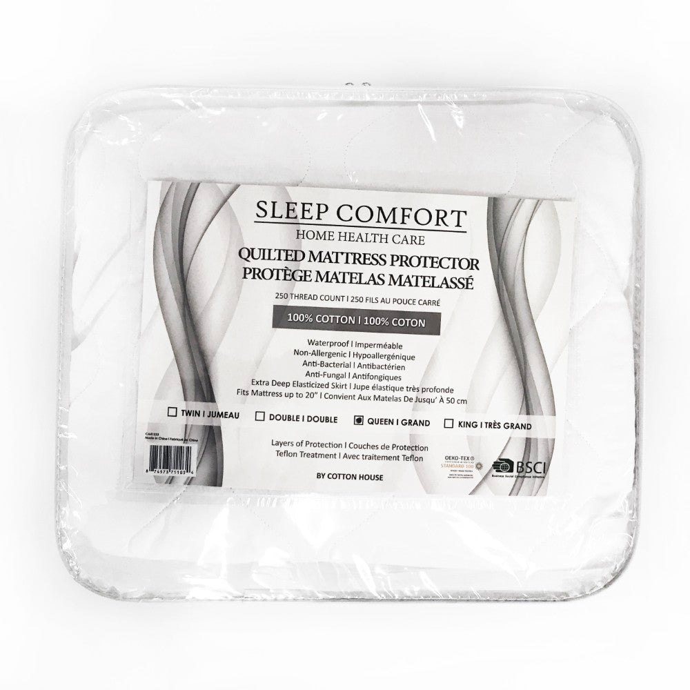 TC-250 Sleep Comfort Quilted Pillow Protector Waterproof