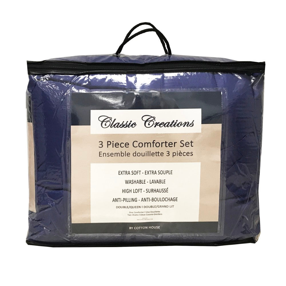3 Piece Comforter Set Solid