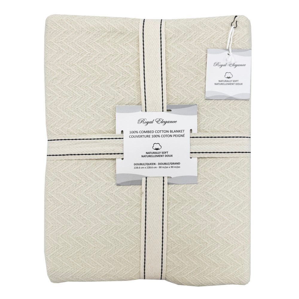 Combed Cotton Blankets Herringbone