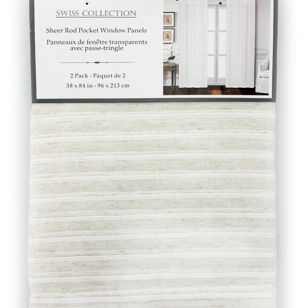 2PK Sheer Curtains with Rod Pocket Panel-HF23118
