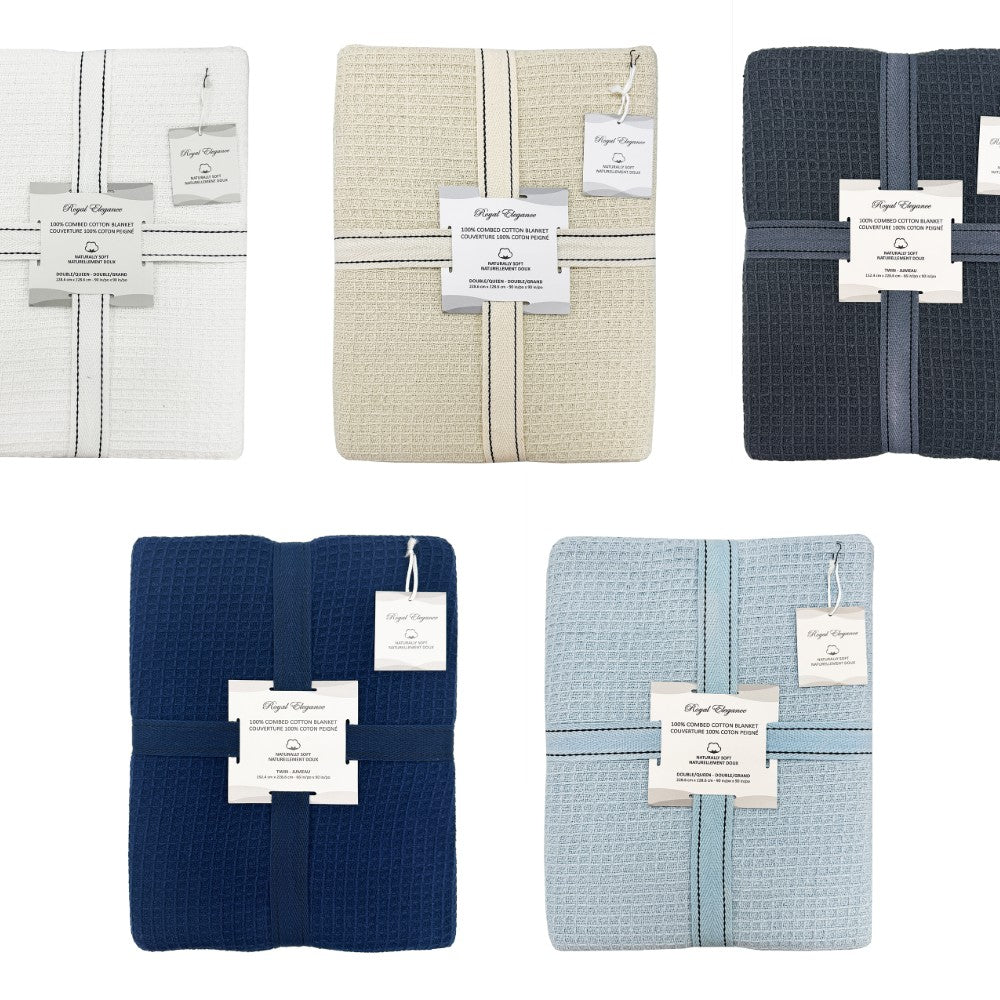 Combed Cotton Blankets Waffle