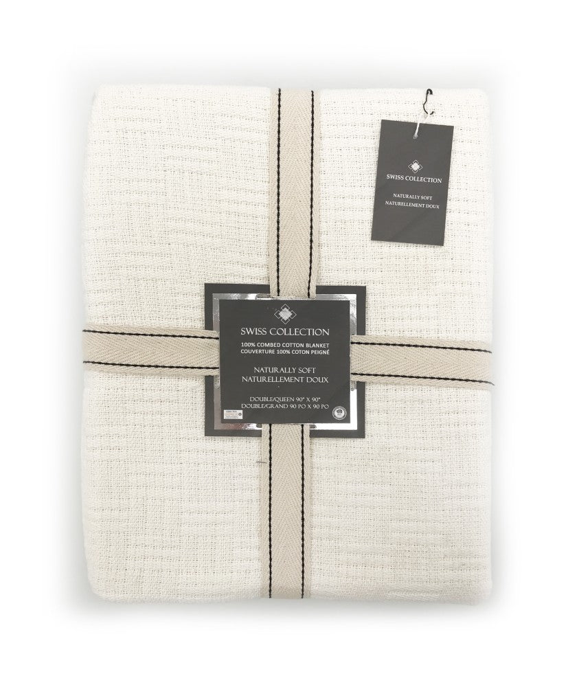 Combed Cotton Blankets Greek Weave #2