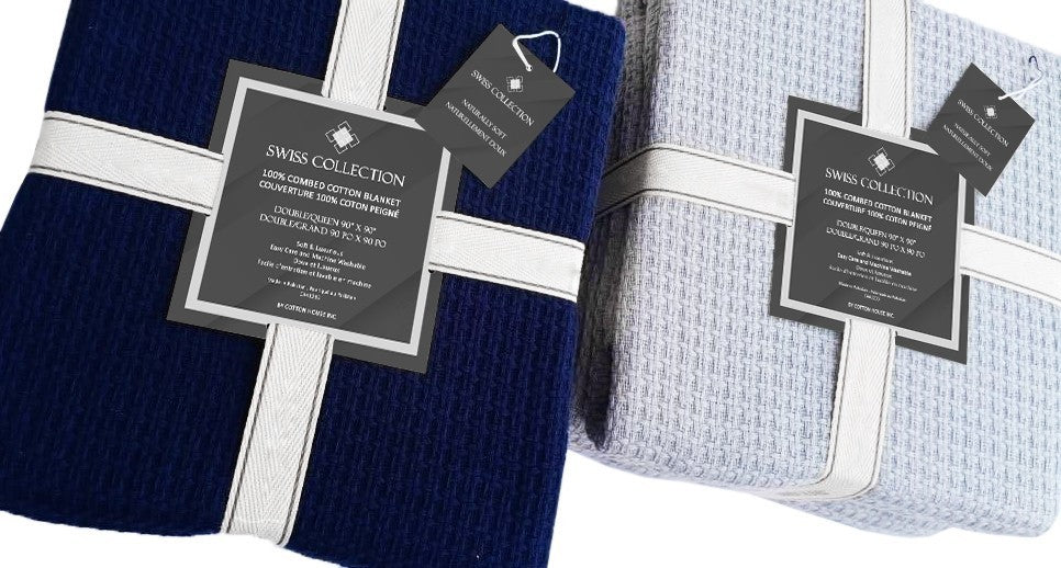Combed Cotton Blankets Greek Weave #2